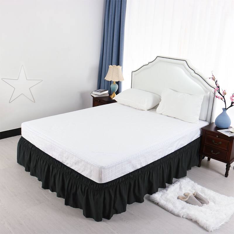 Bed Skirt Polyester Elastic Wrap Around Dust Ruffle