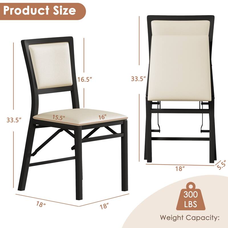 VECELO Folding Dining Chairs Set of 2/4/6 with Cushion Parson Classic Upholstered Folding Chairs Modern 33" Parson Chairs