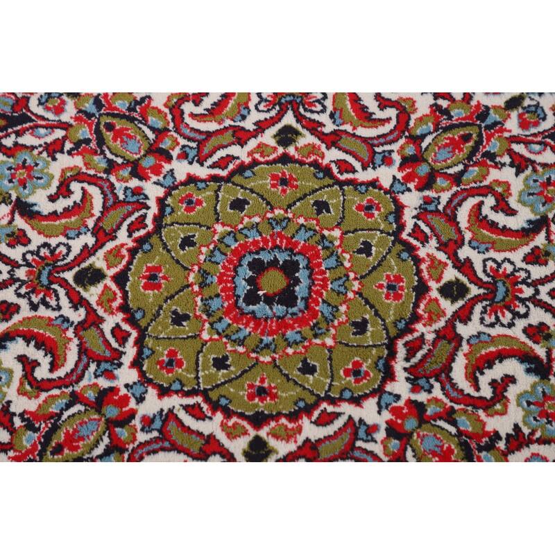 Traditional Floral Kashan Turkish Rug Medallion Machine-Made Carpet - 9'7" x 13'3"