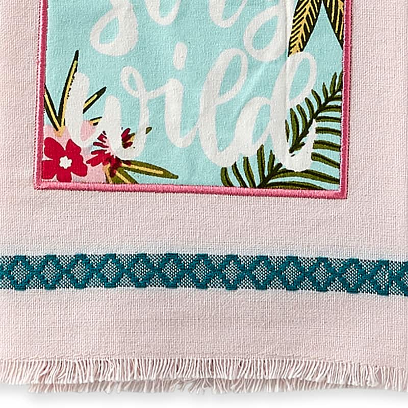 DII Island Tropics Pineapple Embellished Dishtowels Set/3