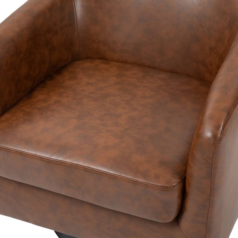 2 Set Modern Wide Round Swivel Accent Barrel Chairs