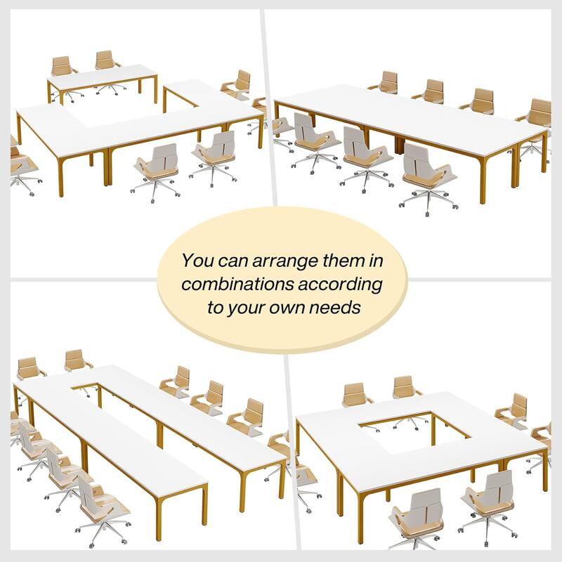 78.74-Inch Conference Table Set,13FT Conference Room Table, Large Rectangle Meeting Seminar Tables Set,Long Business Tables