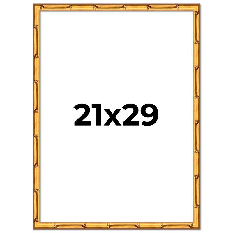 21x29 Frame Gold Bamboo Picture Frame Modern Photo Frame Includes UV Acrylic Shatter Guard Front Acid Free Foam Backing Board