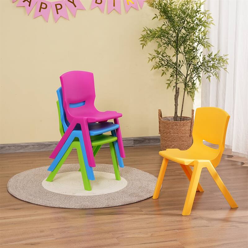 Kids Chair,Children Lightweight Plastic 4 Chairs Set