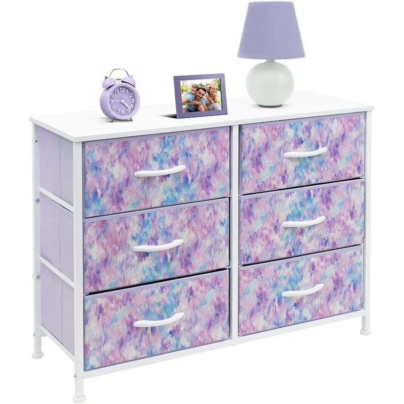 Dresser w/ 6 Drawers Furniture Storage Chest for Home, Bedroom