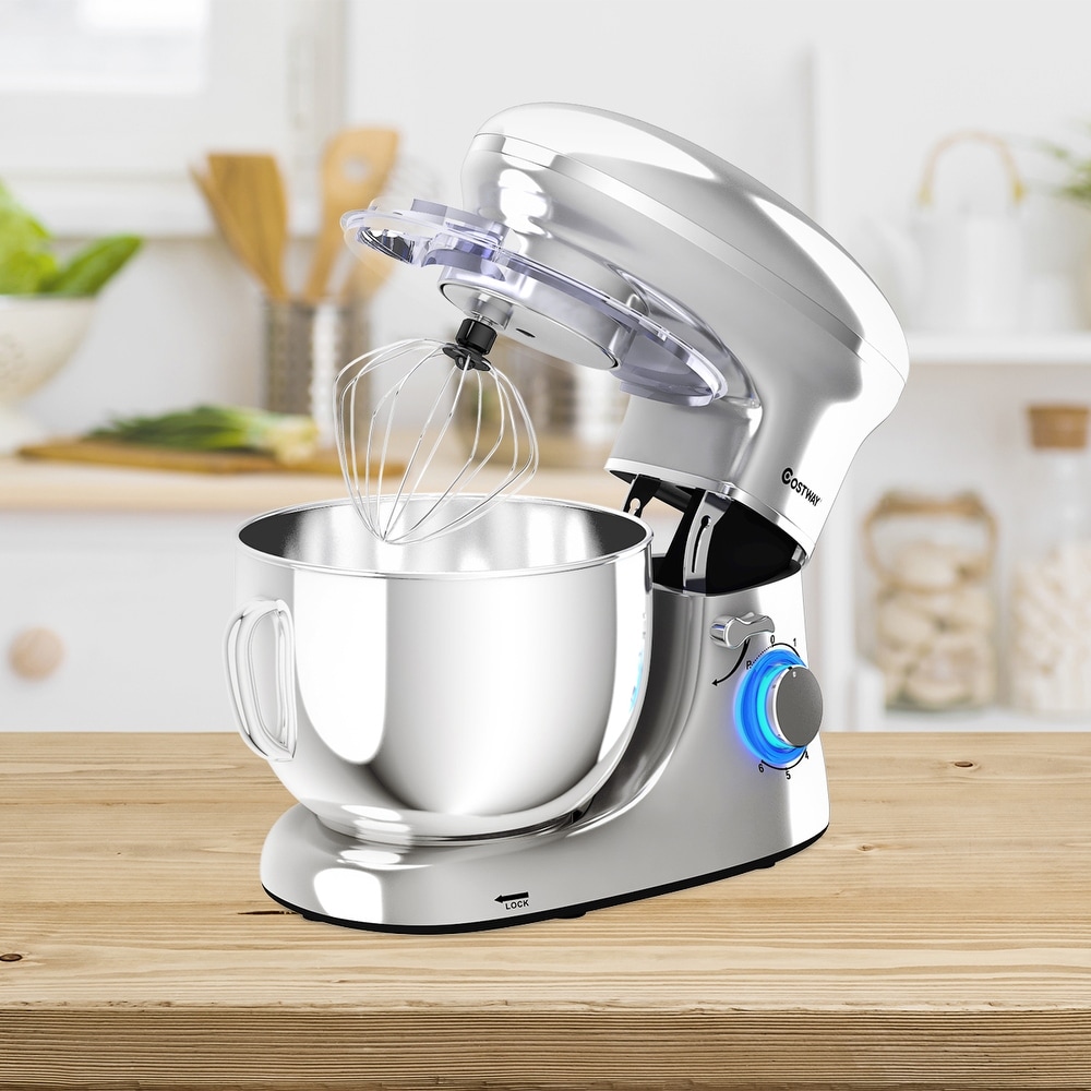 Aucma Stand Mixer,6.5-QT 660W 6-Speed Tilt-Head Food Mixer, Kitchen  Electric Mixer with Dough Hook, Wire Whip & Beater (6.5QT, White)