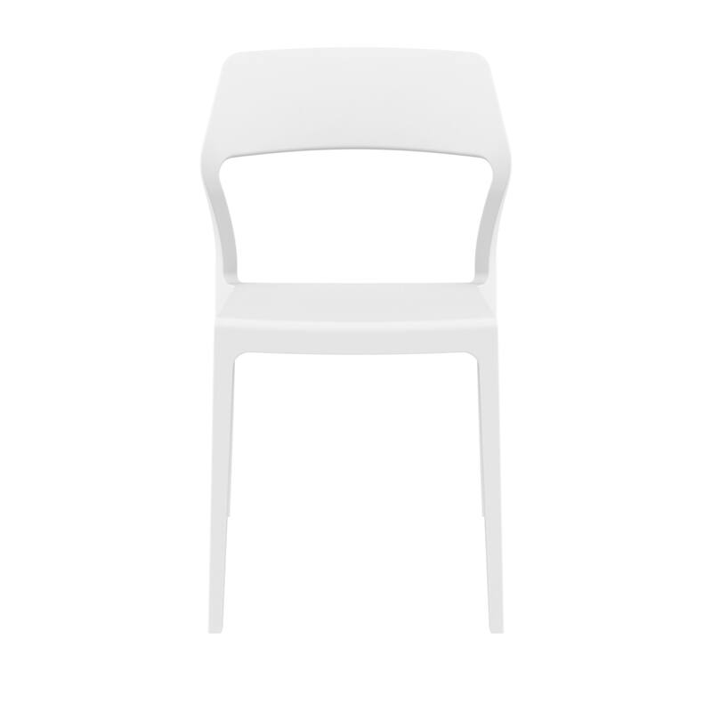 32.75" White Solid Patio Dining Chair