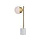 preview thumbnail 8 of 17, 1-Light Table Lamp with Frosted White Glass Brass