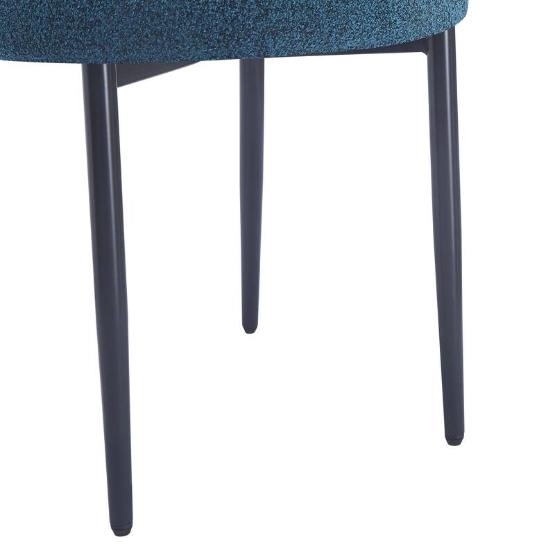 Open Back Upholstered Dining Chair Set of 2 Modern Kitchen Chairs with Metal, Fabric Dining Room Chairs for Living Room