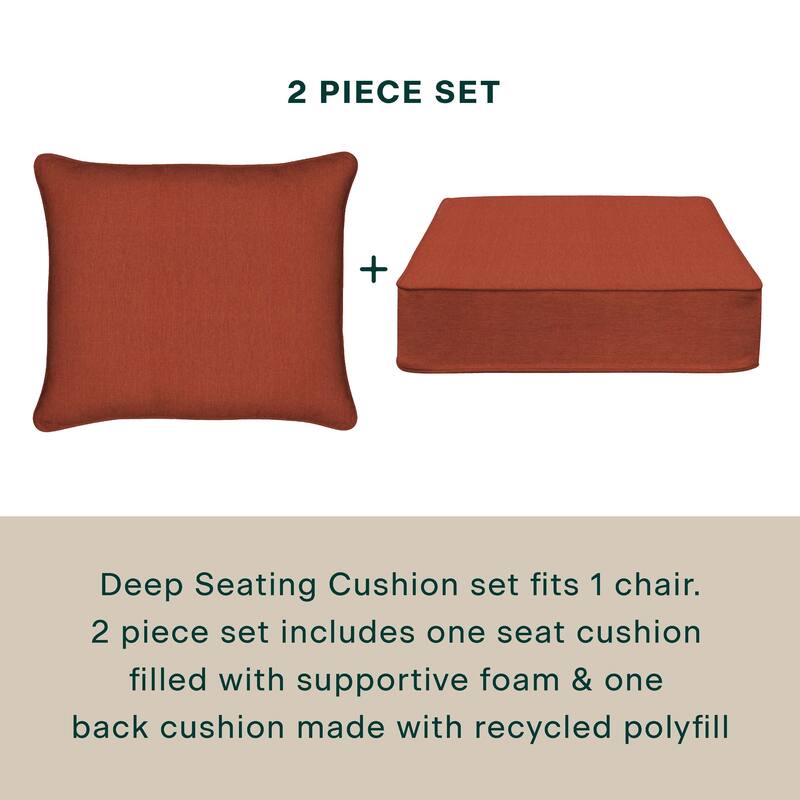 Outdoor Deep Seating Lounge Chair Cushion