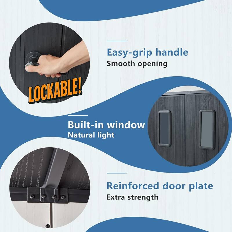Bezseller Outdoor Storage Tool Shed with Door and Floor