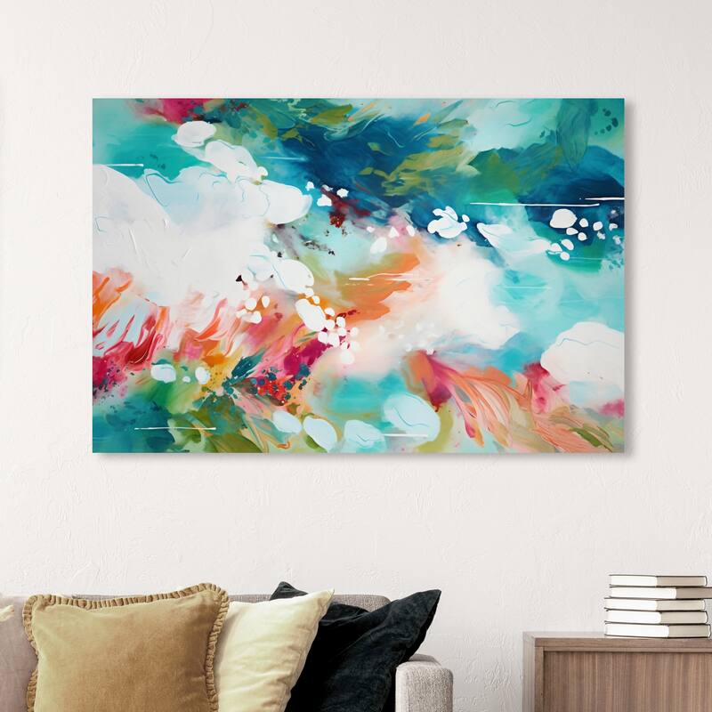 Wynwood Studio Abstract Stormy Garden Green and Modern & Contemporary Wall Art Canvas Print - 36 x 54