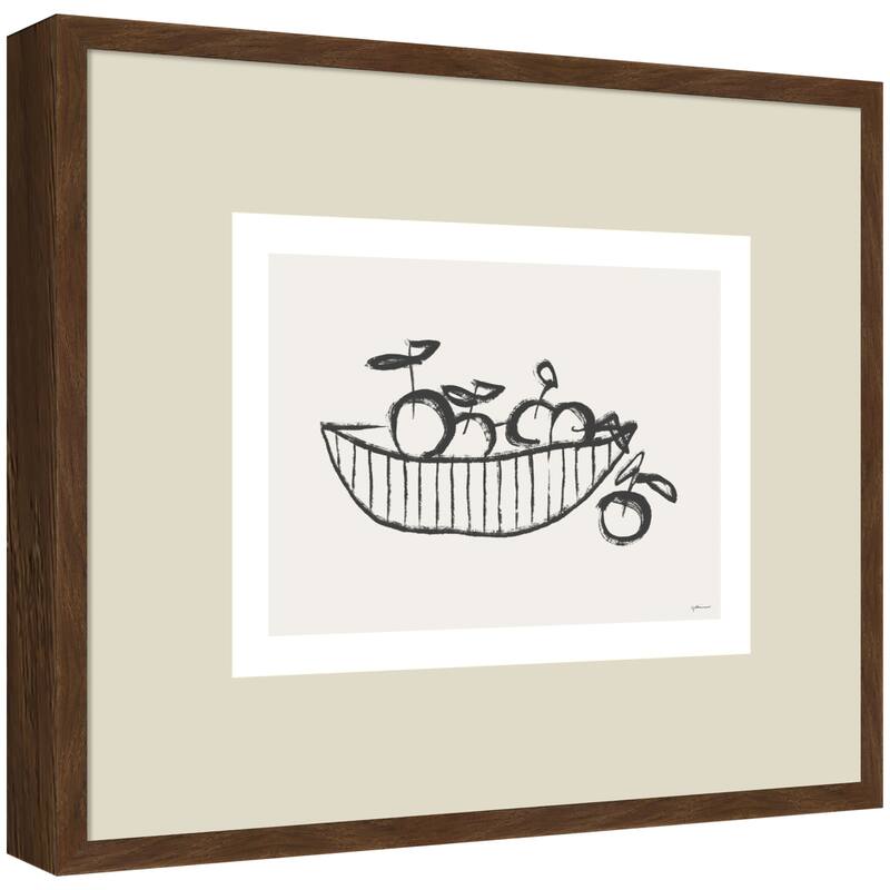 Kate and Laurel Orange Basket by Gabrielly Guedes Framed Wall Art Print
