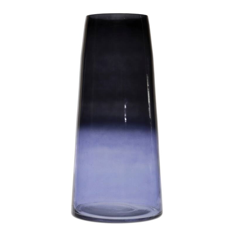13" Blue Ombre Glass Tapered Table Vase - 6.00