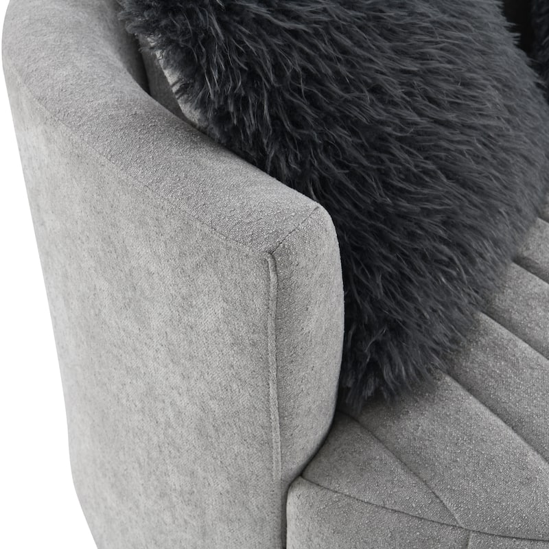 Furniture of America Arven Modern 45-inch Fabric Vertical Channel Swivel Accent Chair