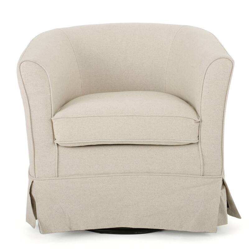 Cecilia Natural Fabric Swivel Chair by Christopher Knight Home - 28.75" L x 28.00" W x 28.00" H