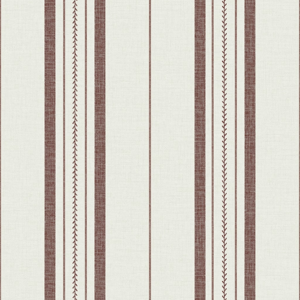 NuWallpaper Brownstone Boys Townhouse Stripe Maroon Peel and Stick Wallpaper - N/A
