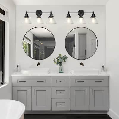 Design House 589036-BLK Augustin Transitional Indoor Dimmable 3-Light Bathroom Vanity Light Fixture - Matte Black
