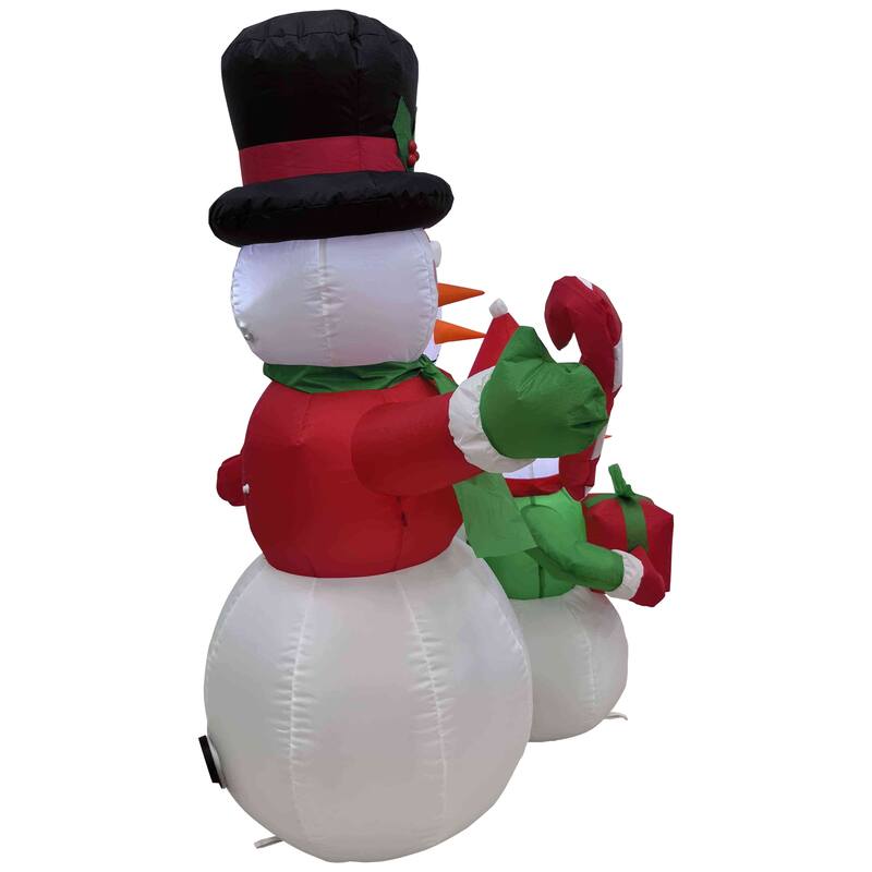 Lighted Inflatable Family of Snowman Outdoor Christmas Decoration - 4' - White