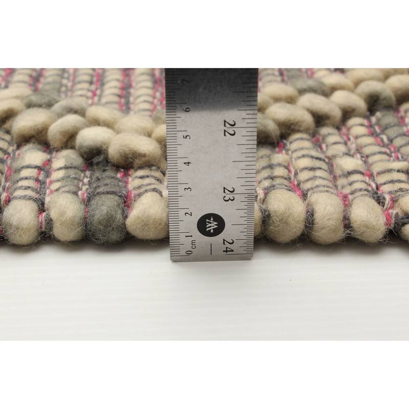 ECARPETGALLERY Braid weave Sienna Teal Wool Rug - 5'2 x 7'11