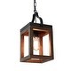 preview thumbnail 1 of 4, Anmytek Wood Pendant Light Rustic Rectangle Wood Frame Adjustable Hanging Light Kitchen Island Vintage Ceiling Light Fixture Brown