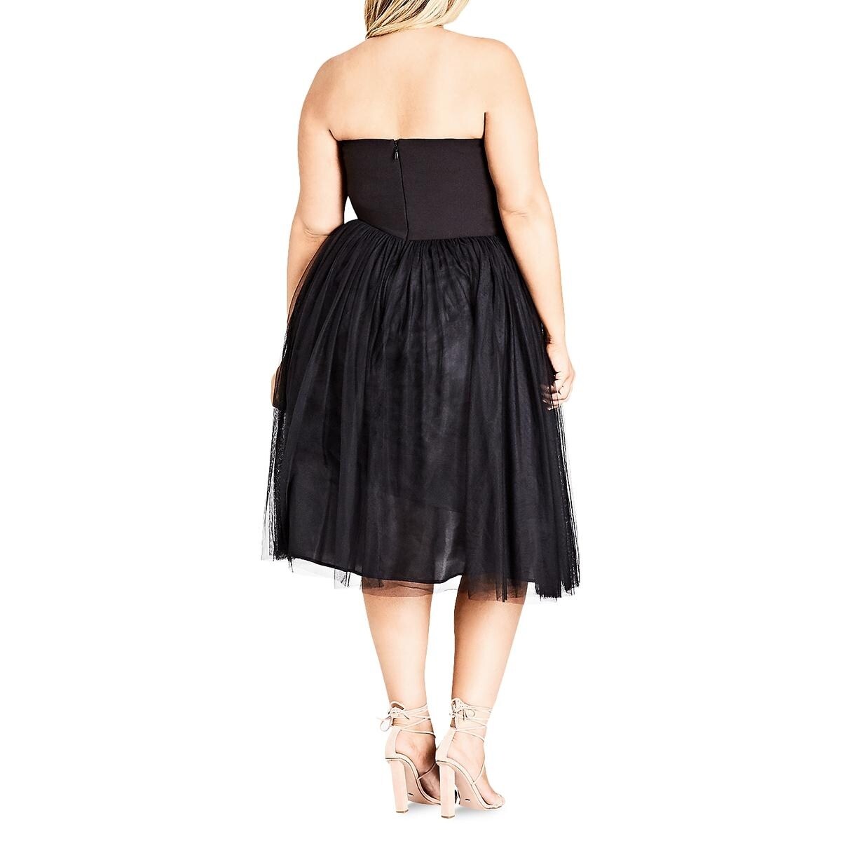 strapless overlay dress