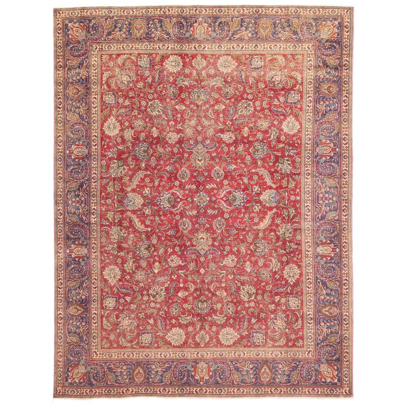 ECARPETGALLERY Hand-knotted Antalya Vintage Red Wool Rug - 9'11 x 13'0