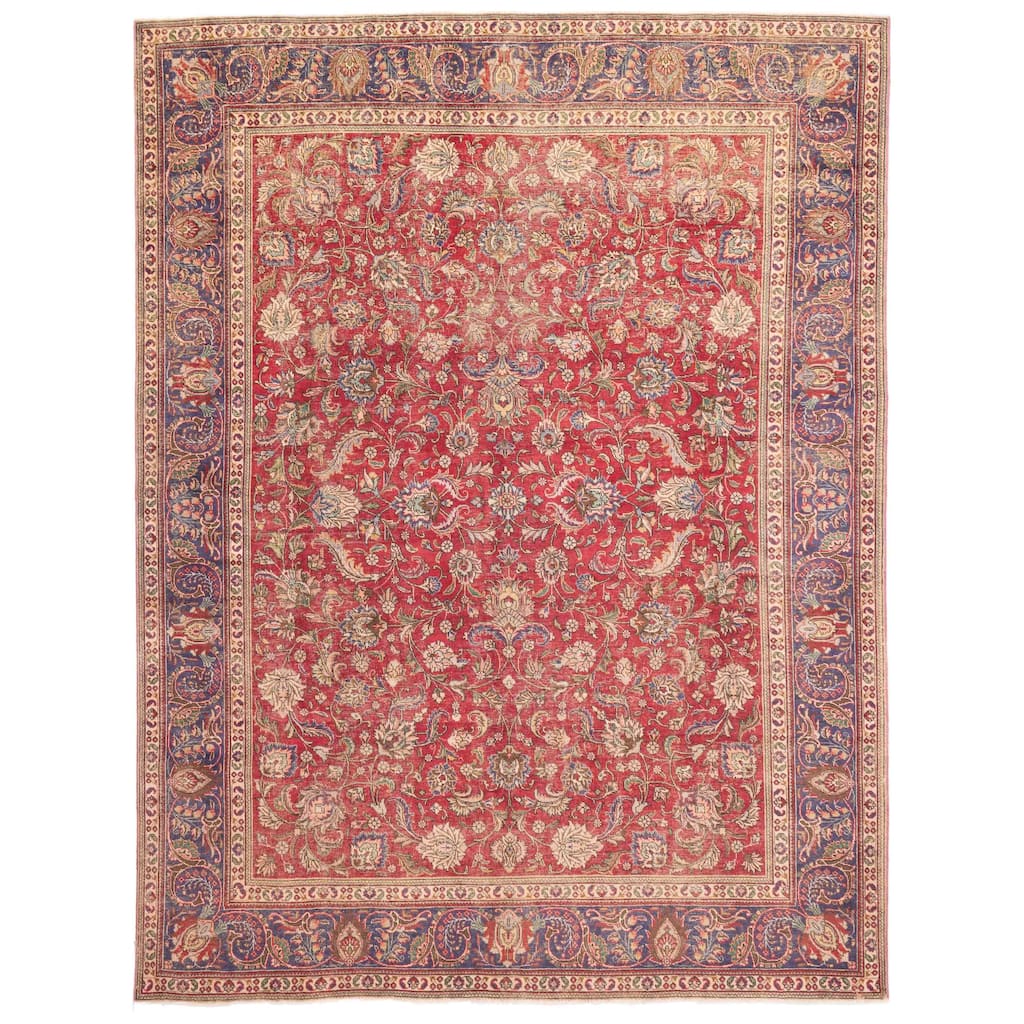 ECARPETGALLERY Hand-knotted Antalya Vintage Red Wool Rug - 9'11 x 13'0