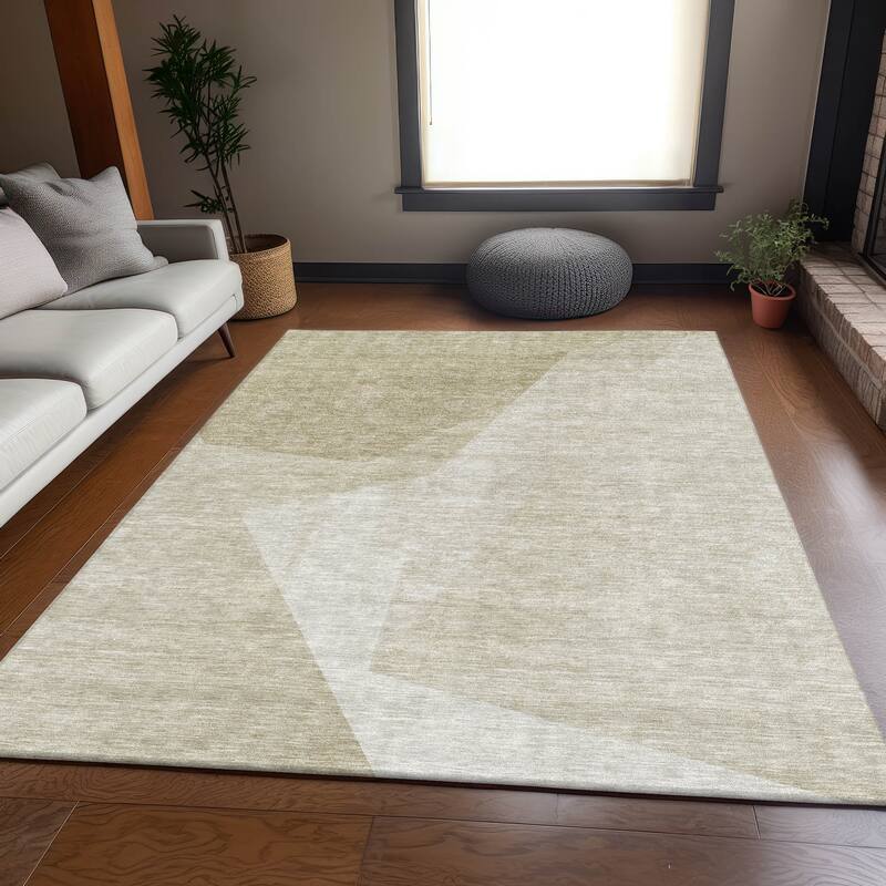 Premium Washable Super Soft Modern Deco Mayfield Rug - Beige - 2' 6" x 3' 10" - Rectangle