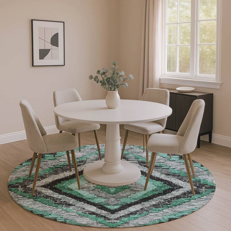 Premium Washable Super Soft Moroccan Mayfield Rug - Seafoam - 8' x 8'