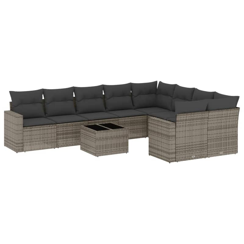 vidaXL Garden Sofa Set Grey - 21.7 x 21.7 x 14.6 in