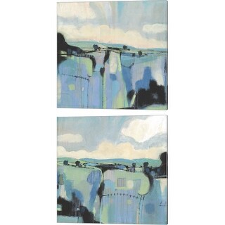 Timothy O'Toole 'Abstract Shades of Blue' Canvas Art (Set of 2) - Bed ...