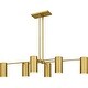 preview thumbnail 1 of 8, Foreland 6-Light Brushed Gold Linear Chandelier