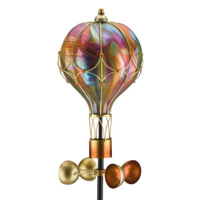 Swirl Balloon Spinner Solar Stake - Orange