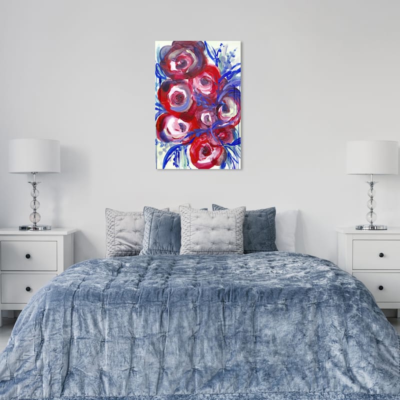 Wynwood Studio Canvas Abstract Patriotic Bouquet Red and Modern & Contemporary Wall Art Canvas Print - 36 x 24