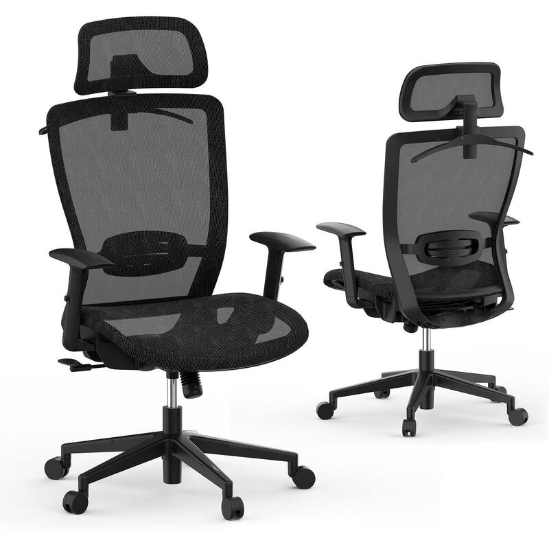 FlexiSpot Ergonomic Office Desk Chair 360° Swivel Height Adjustable Mesh Chair Adjustable Headrest, Lumbar Support, Armrest