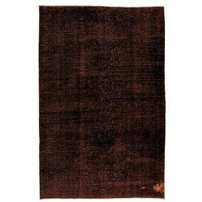 ECARPETGALLERY Hand-knotted Color Transition Black Wool Rug - 5'9 x 8'10