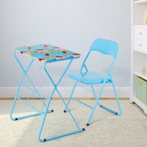 Shop Costway Kids Folding Table Chair Set Study Writing Desk