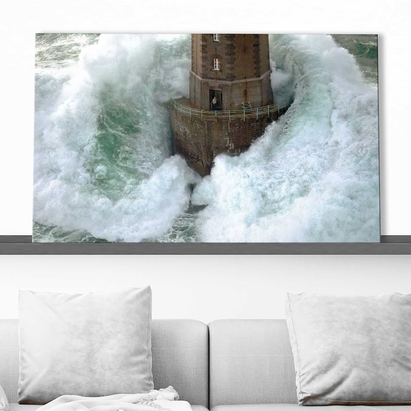 "Phares dans la Tempête - La Jument " by Jean Guichard Print on Canvas