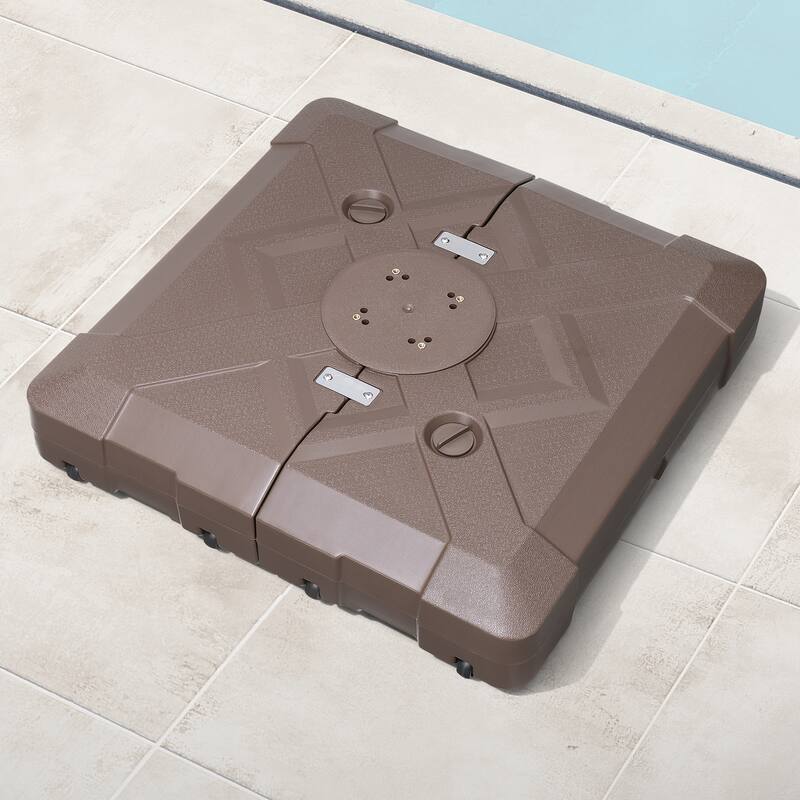 Heavy Duty Sand Water Fillable Patio Offset Cantilever Umbrella Base with Wheels