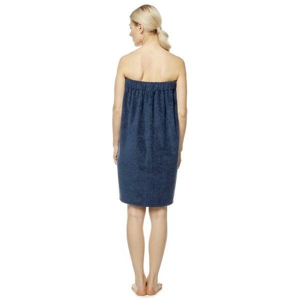 Long Women's Spa Body Wrap Towel - Turkish Terry Shower & Bath Robe (Made In Turkey)