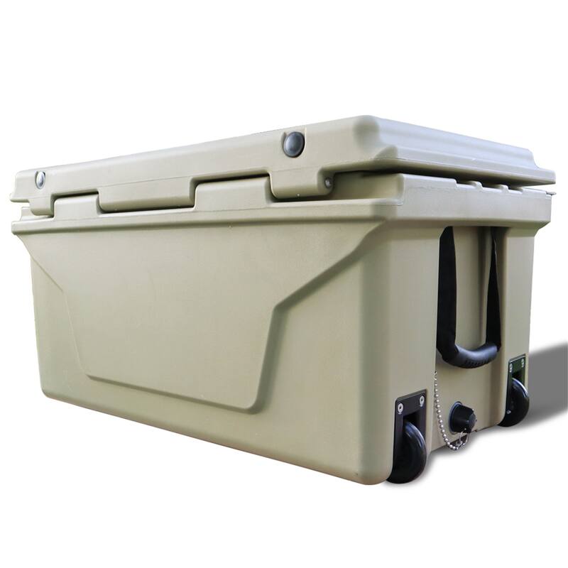 65 Quart Camping Ice Chest Beer Box Outdoor Fishing Cooler W/ Wheels