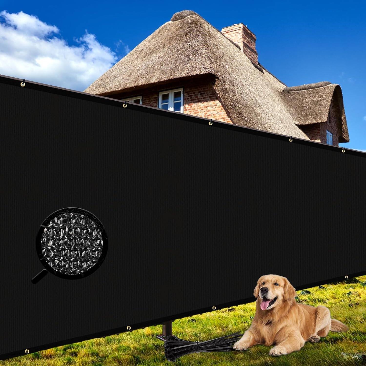 4' x 5' Heavy Duty 220 GSM Privacy Screen with 98% Blockage for Outdoor Spaces