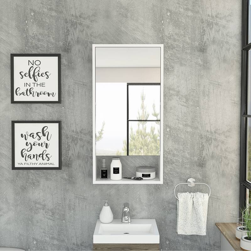 Bathroom Medicine One External Shelf, Single Door Mirror Two
