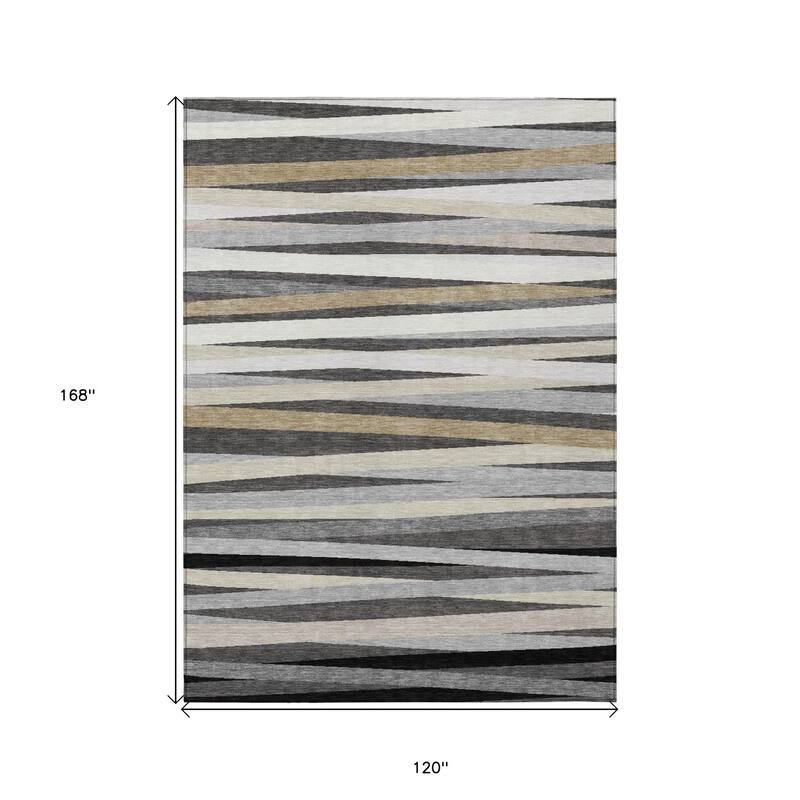 HomeRoots Striped Transitional Rectangle Outdoor Rug