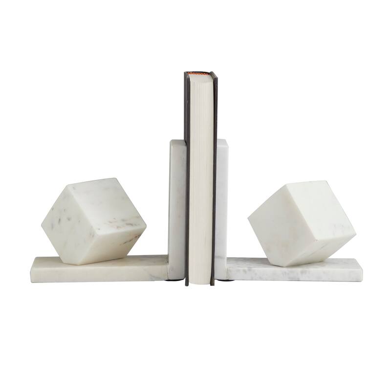 White, black or Green CosmoLiving by Cosmopolitan Black Marble Orb Bookends (Set of 2)