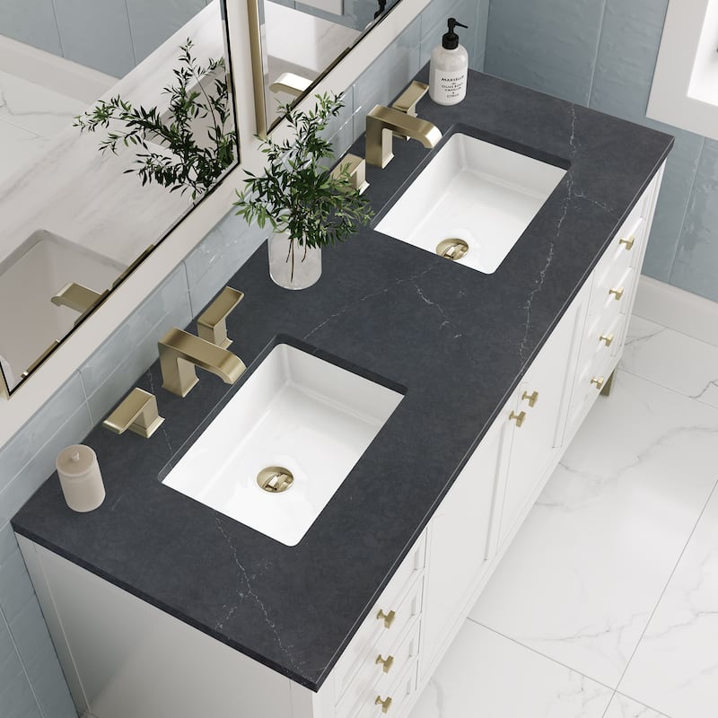 James Martin Vanities Chicago 60" Double Vanity, Glossy White