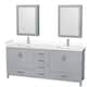 Option Gray / White Cultured Marble Top / Brushed Chrome