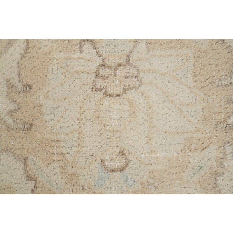 Hand Knotted Oriental 100% Wool Carpet Traditional Floral Beige & Ivories Kerman Area Rug - 14' 4'' X 9' 6''