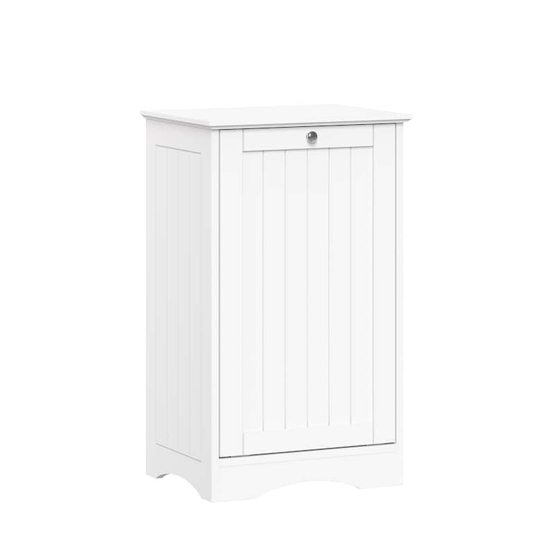 RiverRidge Ashland Tilt-Out Laundry Hamper Cabinet with Removable Cloth Storage Bag - White